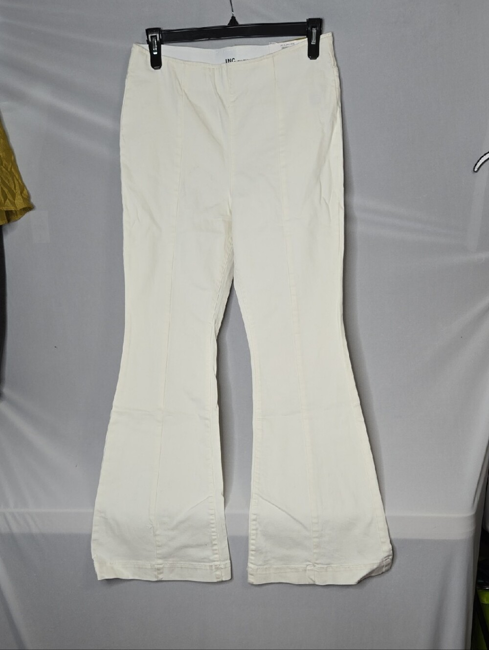 INC International Concepts Bright White Flare Regular High Rise Pants Size14 NWI